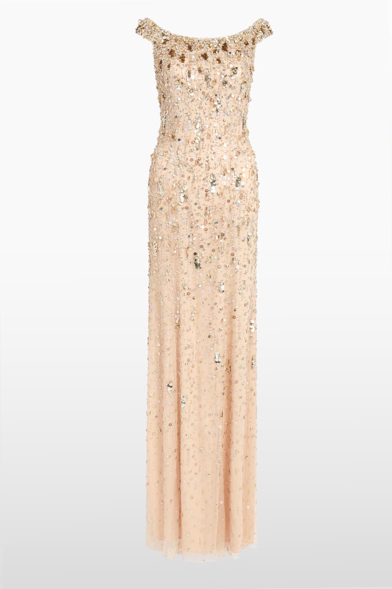 Jessie Beaded Dress, Main, color, Illusion