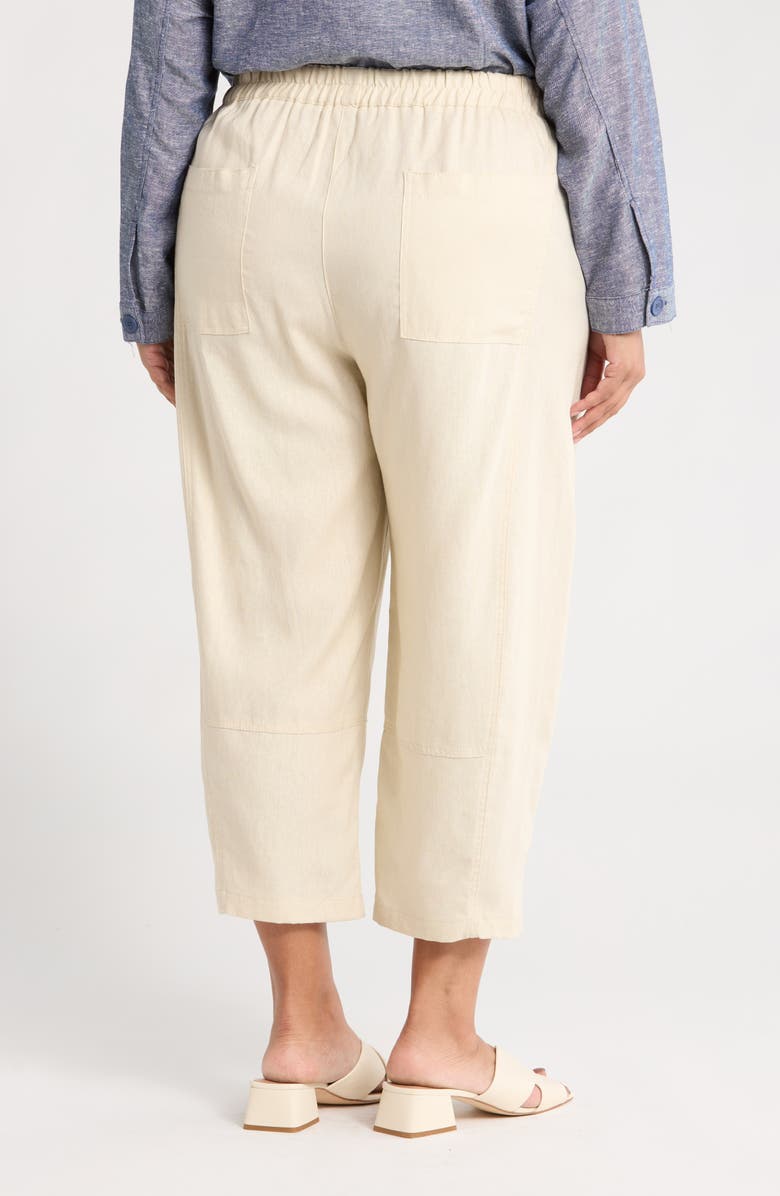 MAX STUDIO Barrel Leg Linen Blend Pants, Alternate, color, Natural