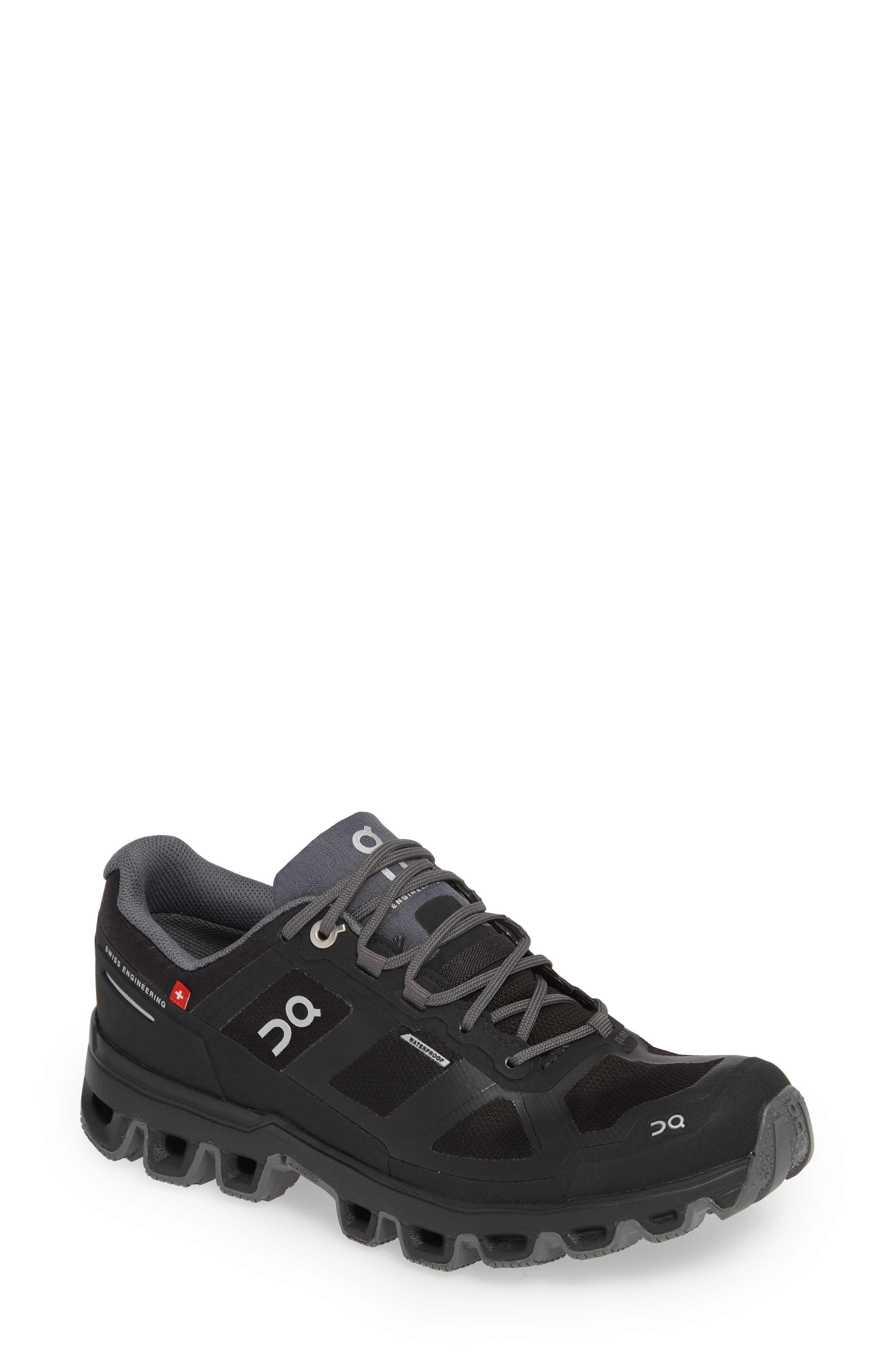 Cloudventure Waterproof Trail Running Shoe - Women, Main, color, BLACK/ GRAPHITE