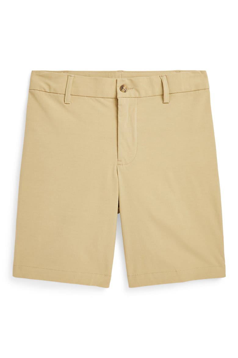 Kids' Weekend Flat Front Stretch Chino Shorts, Main, color, BEIGE