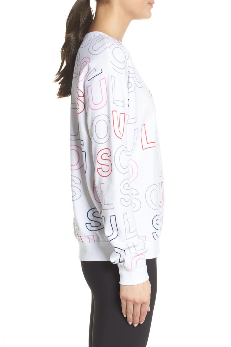 Knockout Print Sweatshirt, Alternate, color, WHITE