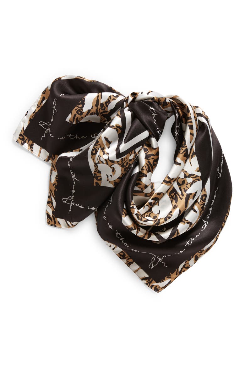 Animal Print Bandana Scarf, Main, color, ANIMAL OVERLAY