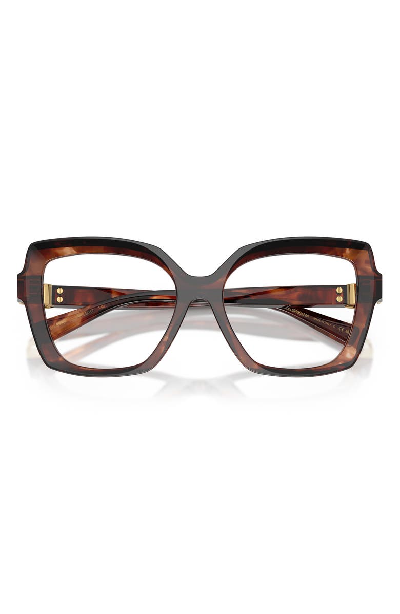 Dolce&Gabbana 53mm Butterfly Optical Glasses, Alternate, color, Havana