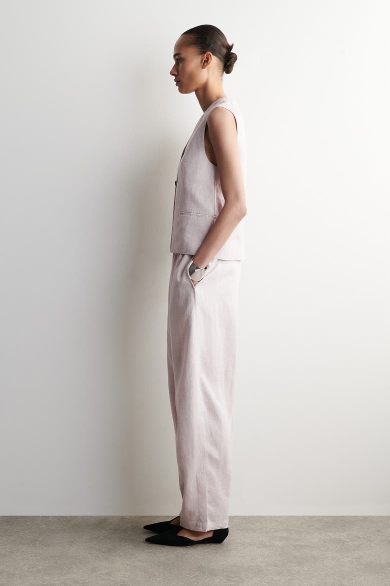 Linen Vest, Alternate, color, LIGHT PINK