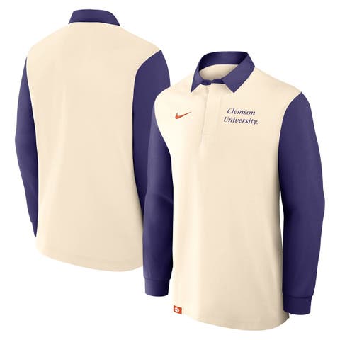 Men's Nike Tan/Purple Clemson Tigers Rugby Long Sleeve Shirt