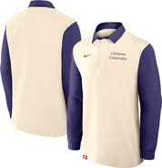 Nike Men's Nike Tan/Purple Clemson Tigers Rugby Long Sleeve Shirt