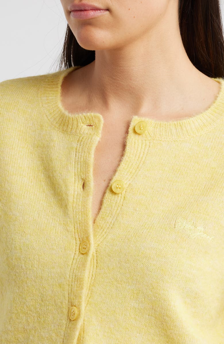 BDG Urban Outfitters Cozy Crewneck Cardigan, Alternate, color, Yellow