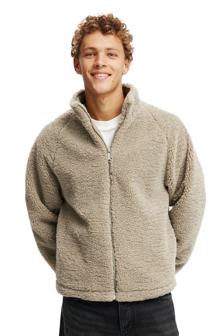Men's Teddy Zip Through Jacket, Main, color, Dried Fig