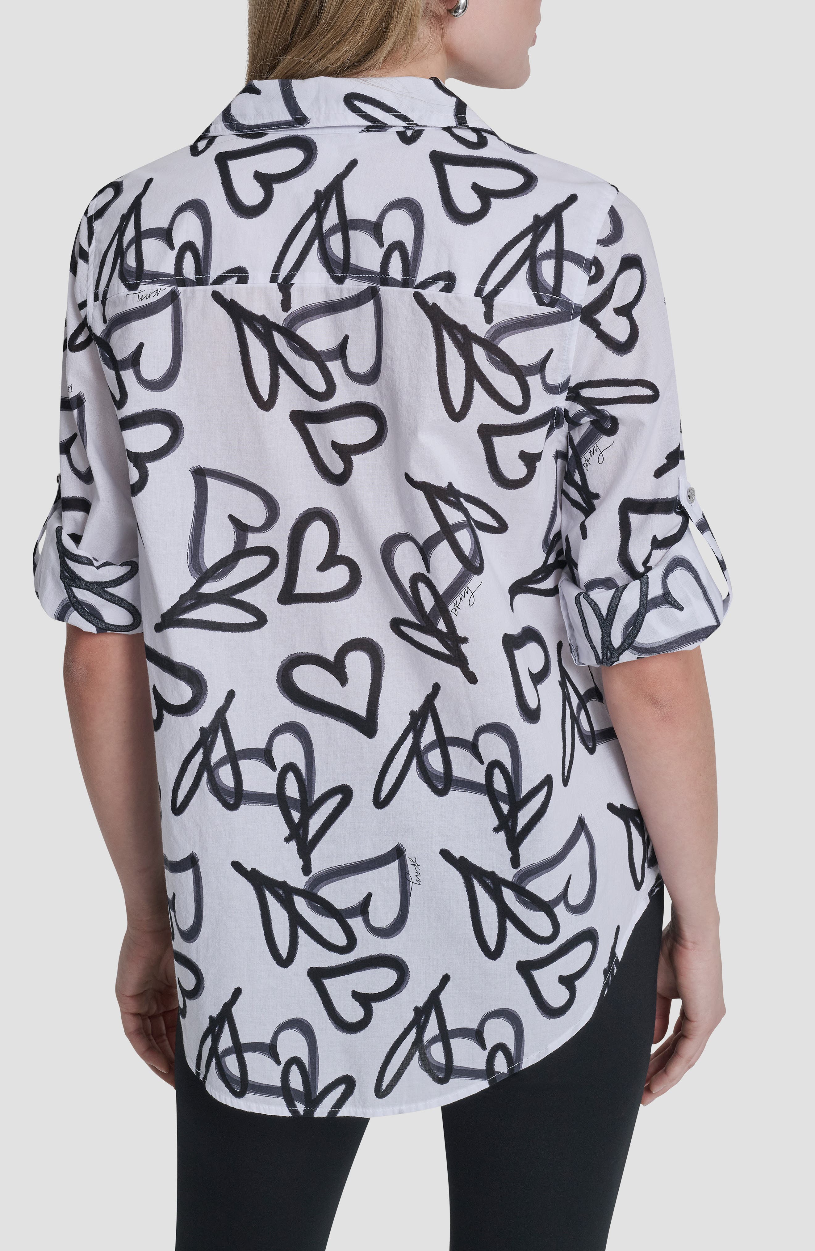 Printed Roll-Tab Cuff Cotton Button-Up Shirt - image 4