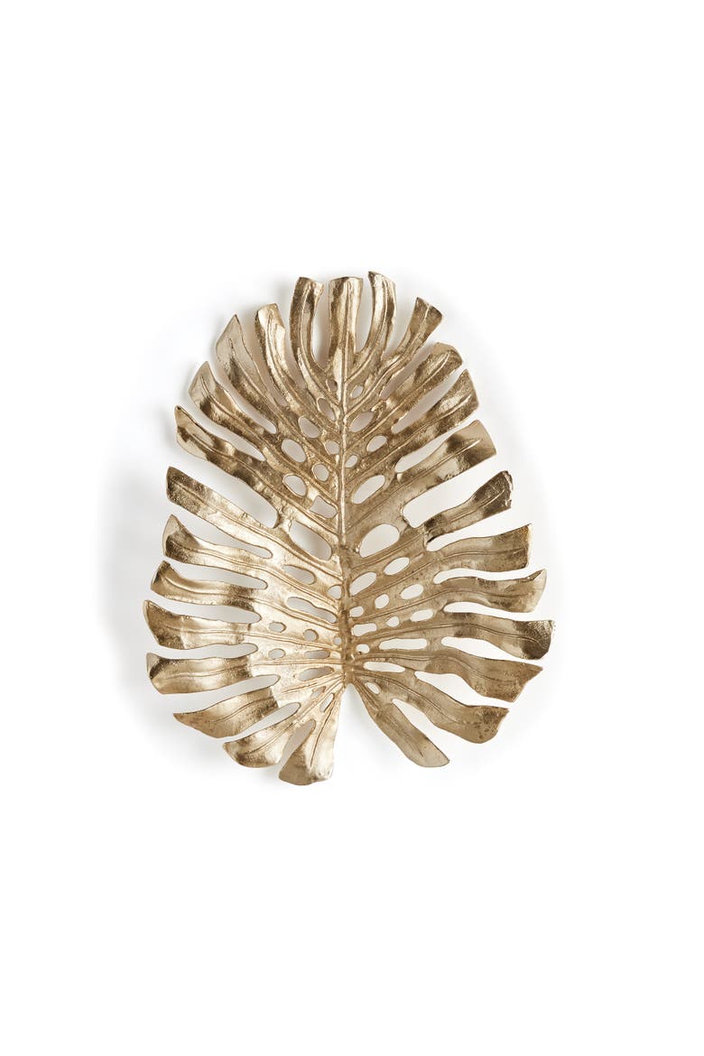 Monstera Wall Art, Main, color, Gold