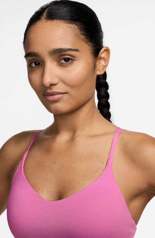 Nike Indy Light Support Padded Adjustable Sports Bra In Pink