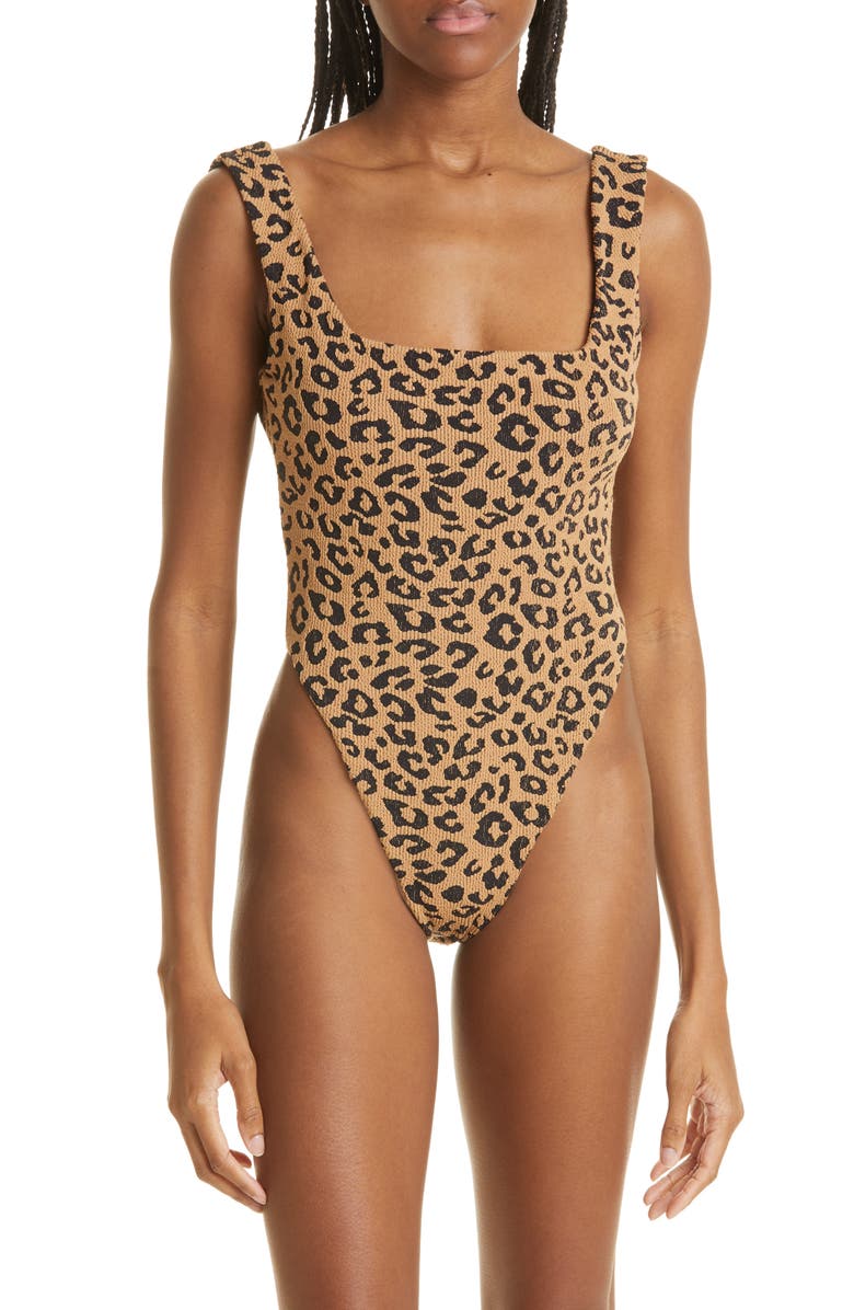 Mara Hoffman Idalia Leopard One-Piece Swimsuit, Main, color,