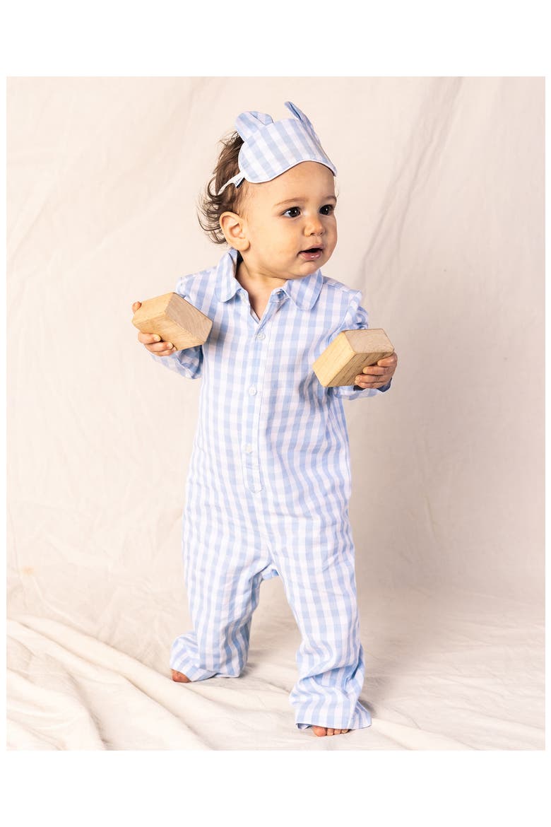 Gingham Romper, Alternate, color, BLUE