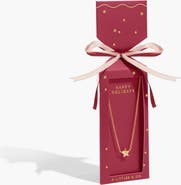 A Littles & Co Christmas Gift Box 'Happy Holidays' Necklace in Gold-Tone Plating