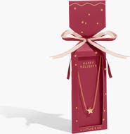 A Littles & Co Christmas Gift Box 'Happy Holidays' Necklace in Gold-Tone Plating