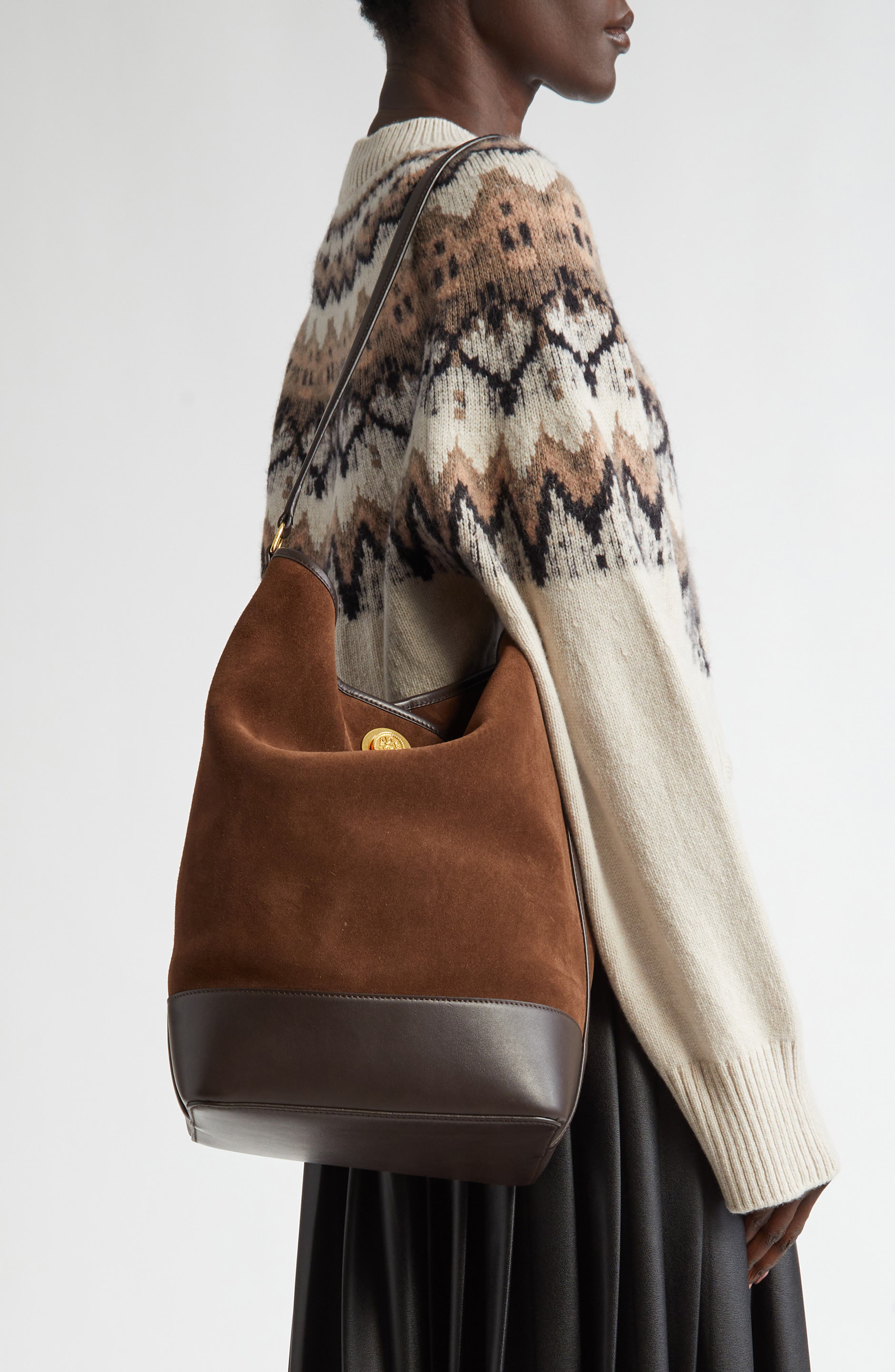 Altuzarra North/South Large Bucket Shoulder Bag, Alternate, color, 