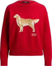 Lauren Ralph Lauren Golden Retriever Cotton Intarsia Sweater