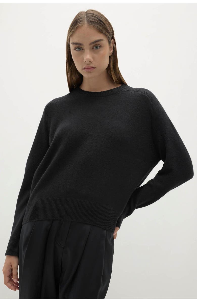 NAKED CASHMERE Tammy Cashmere Crewneck Sweater, Alternate, color, Black
