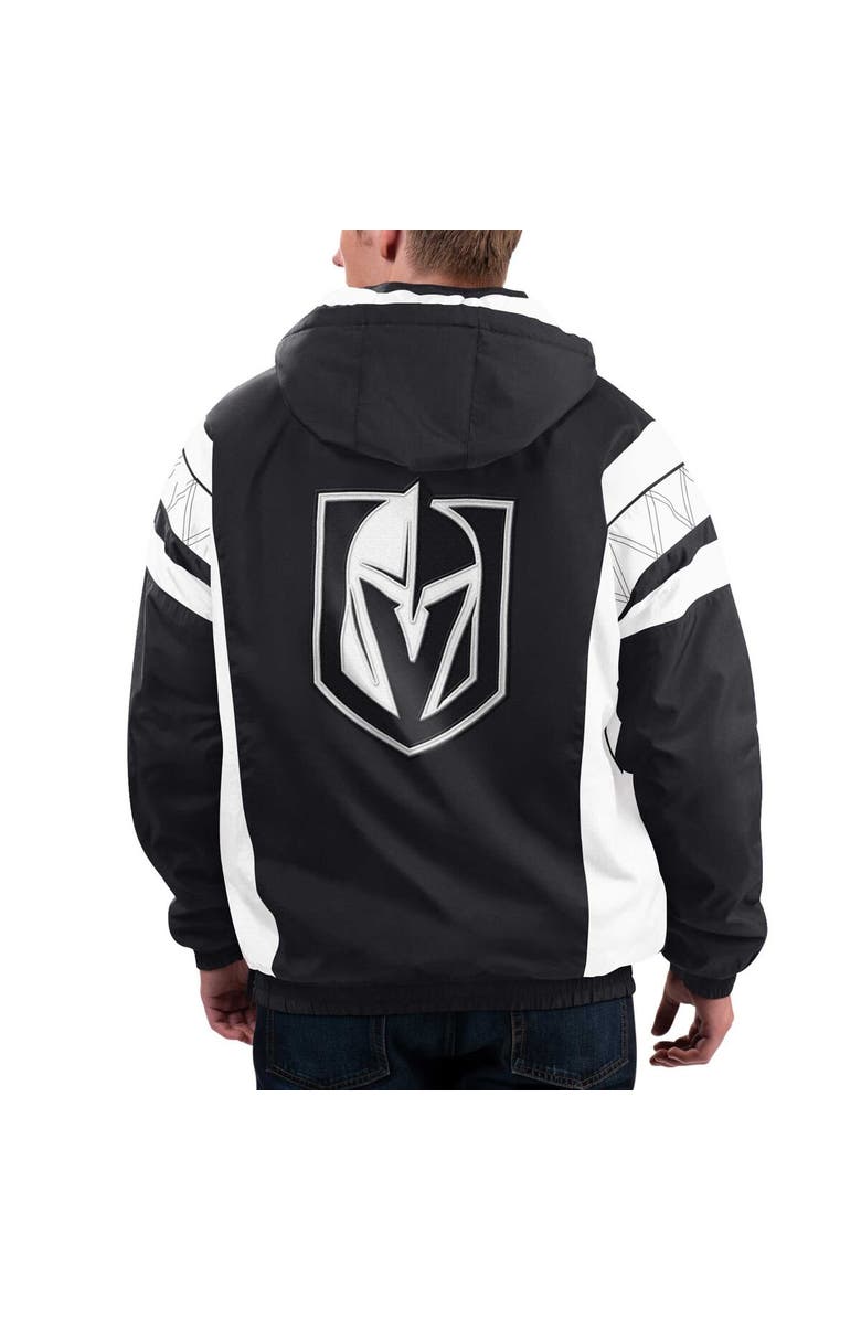 STARTER Men's Starter Black Vegas Golden Knights Home Team Half-Zip Hoodie Jacket, Alternate, color, Black