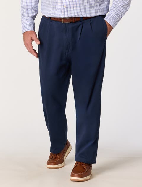 Big & Tall Waist-Relaxer Pleated Twill Pants