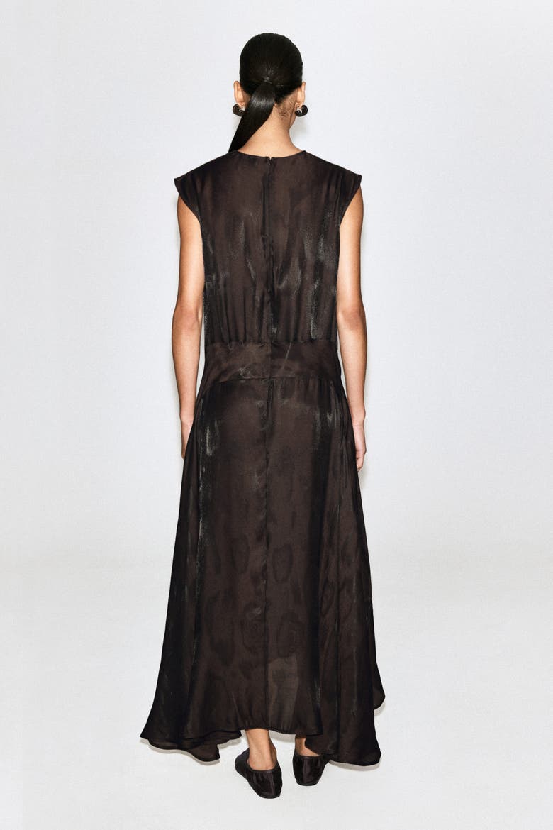 Animal-jacquard Midi Dress, Alternate, color, BROWN / ANIMAL PRINT