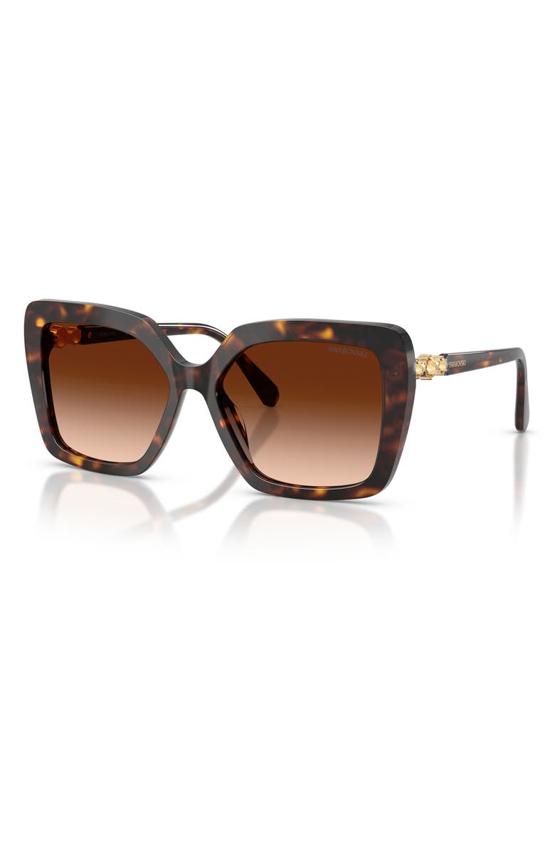 Swarovski 57mm Butterfly Sunglasses, Alternate, color, Havana / Brown Gradient