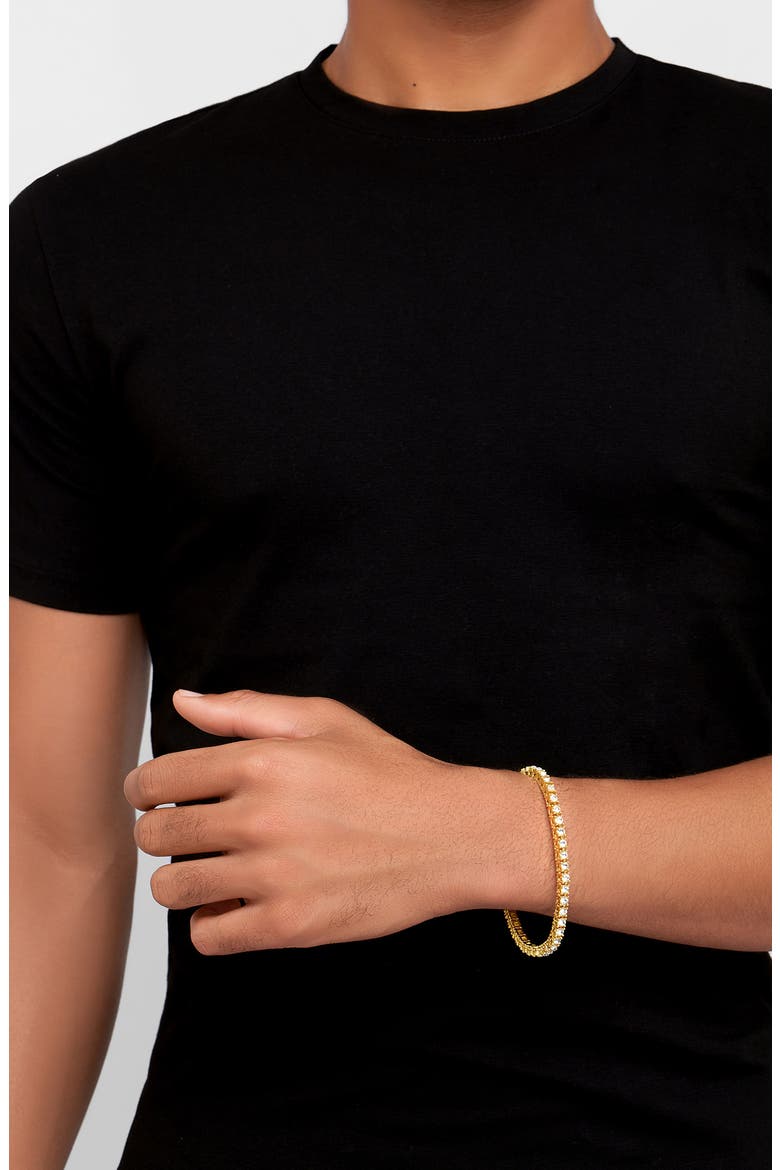 Men's Tennis Bracelet, Alternate, color, GOLD