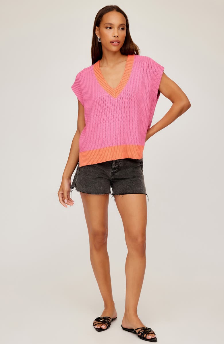 FIFTEEN TWENTY Jules Contrast Trim Sweater Vest, Alternate, color, 