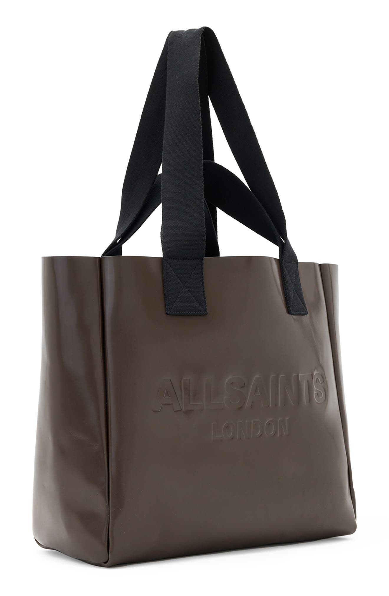 AllSaints Izzy Leather Tote, Alternate, color, Fango Brown
