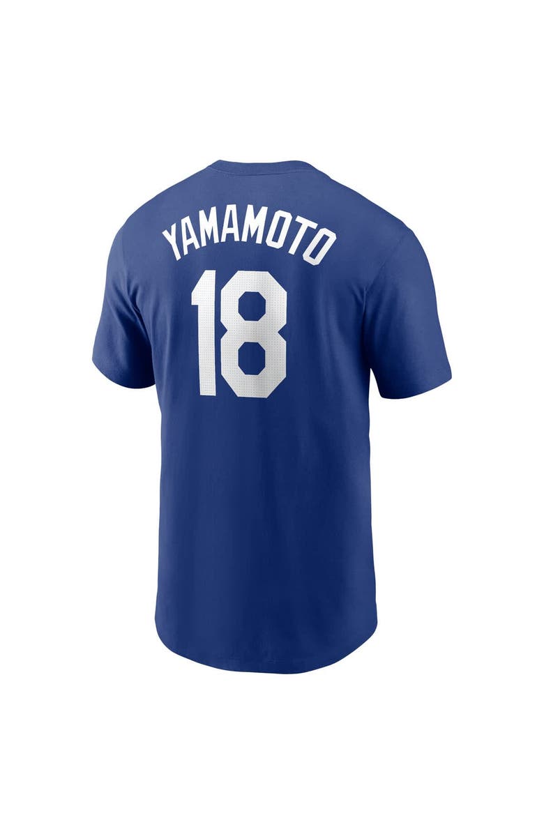 Nike Men's Nike Yoshinobu Yamamoto Royal Los Angeles Dodgers Fuse Name & Number T-Shirt, Alternate, color,