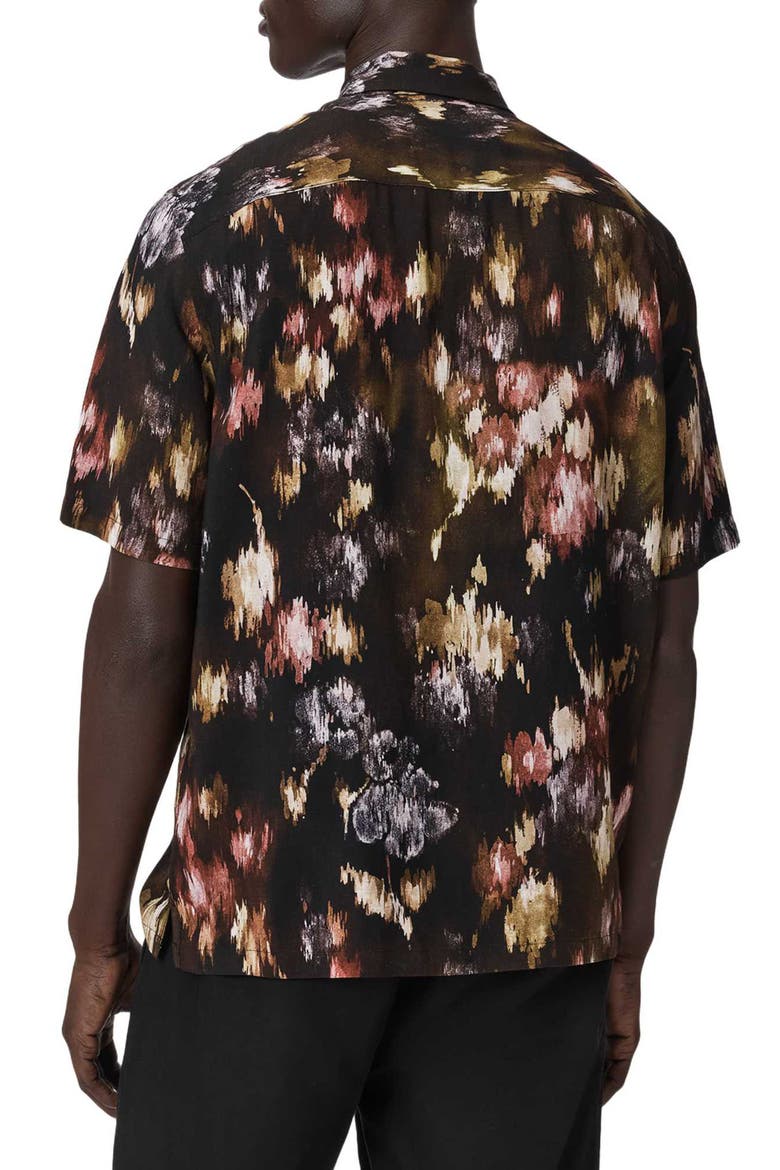 Wildflower Camp Shirt, Alternate, color, BLACK