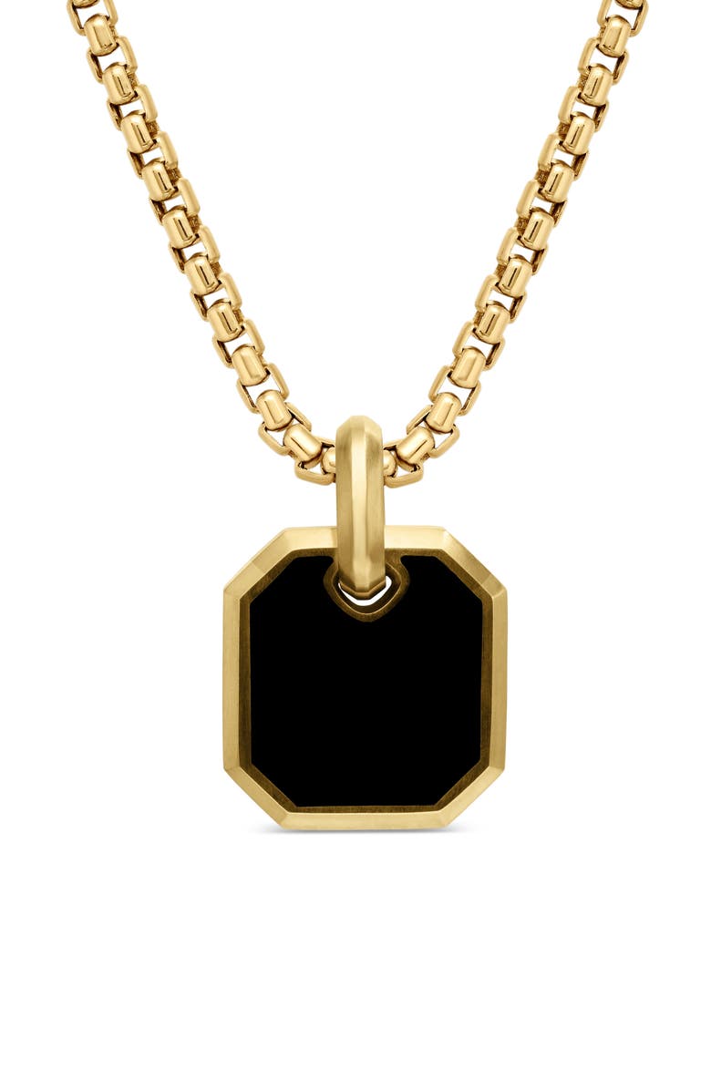 David Yurman Roman Onyx Amulet in 18K Yellow Gold, Main, color, 