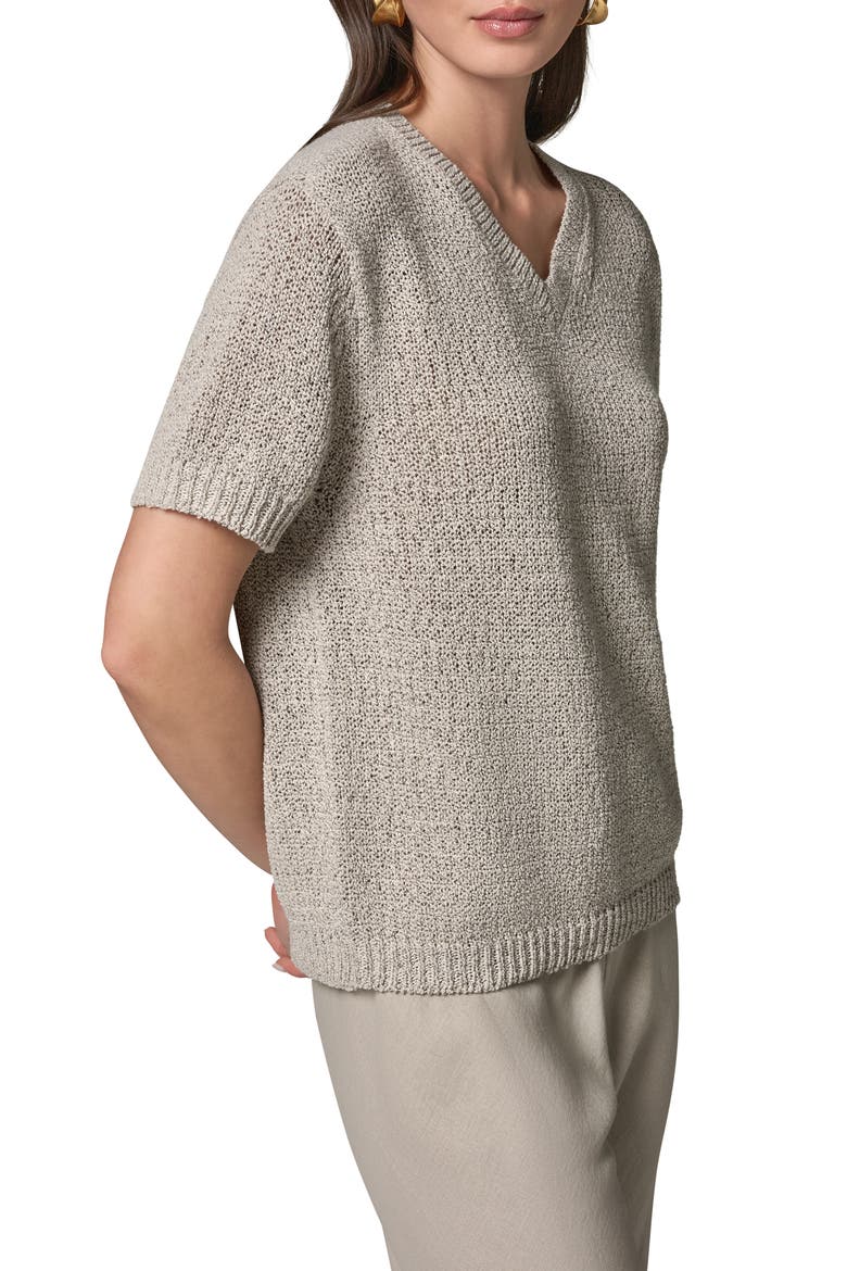 Cotton Blend V-Neck Sweater, Alternate, color, SANDSTONE MULTI