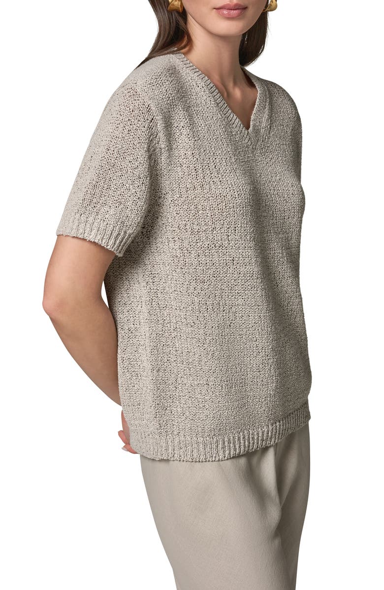 Donna Karan New York Cotton Blend V-Neck Sweater, Alternate, color,