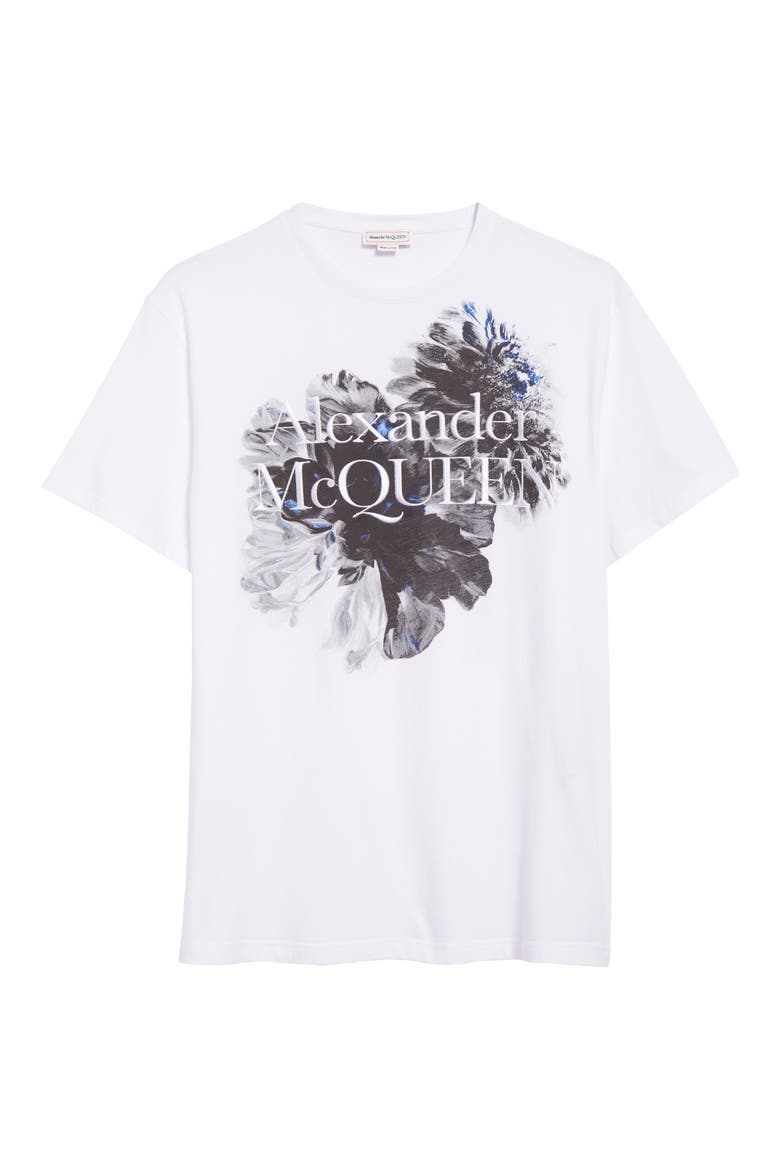 Dutch Flower Logo Graphic T-Shirt, Alternate, color, WHITE / BLACK