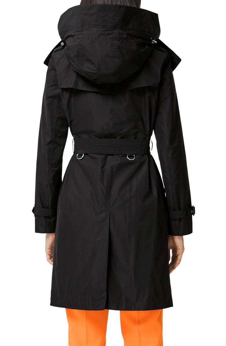 Burberry Kensington Taffeta Trench Coat with Detachable Hood, Alternate, color, 