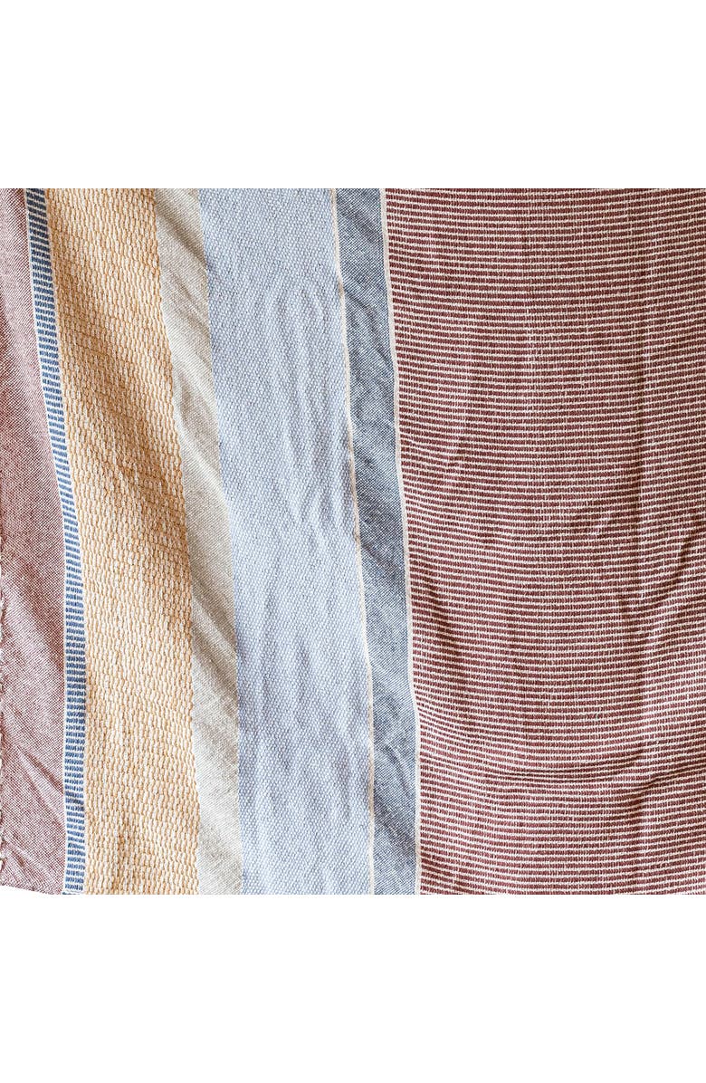 Foreside Home and Garden Hand Woven Throw Blanket Red Multi Color Cotton, Alternate, color, Red