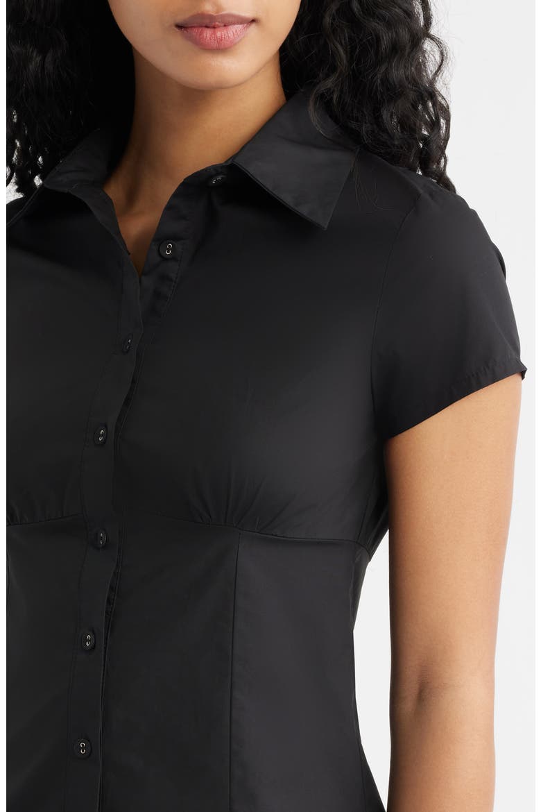 Motley Mini Shirtdress, Alternate, color, BLACK