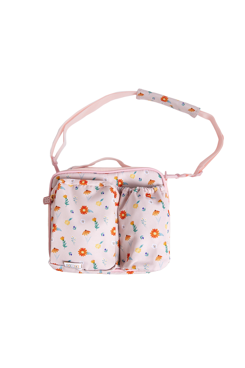 Silicone Mealtime Bundle and Lunch Bag, Alternate, color, Wildflower Ripe Peach