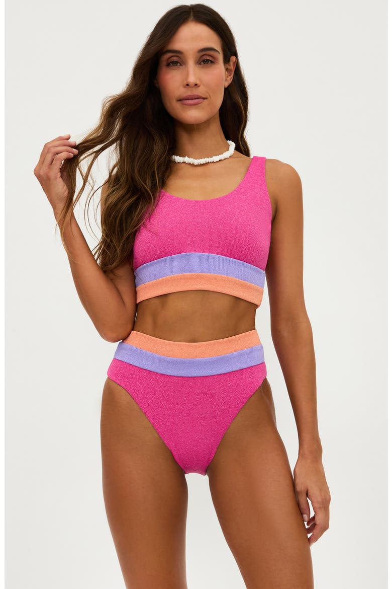 Mackenzie Colorblock Bikini Top, Alternate, color, CORAL BAY COLORBLOCK