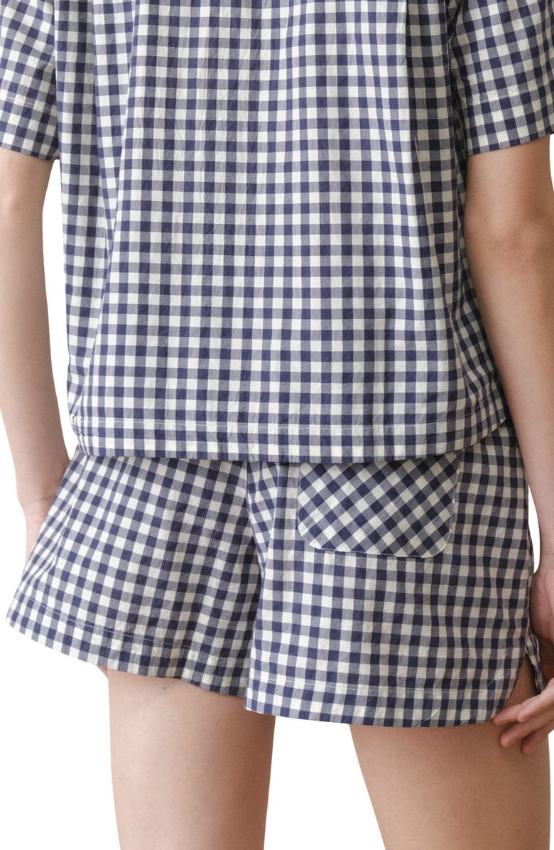 Marine Layer Gingham Cotton Poplin Boxer Shorts, Alternate, color, Navy Gingham