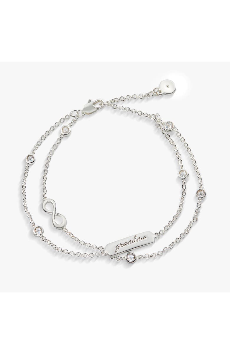 Alex and Ani Grandma' Infinity Chain Bracelet, Adjustable, Main, color, Silver