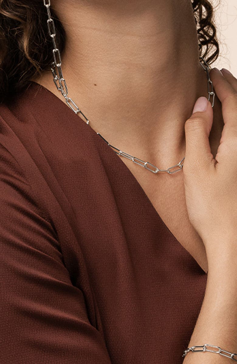 Bearfruit Jewelry Sterling Silver 18k Gold Plated Amelia Chain Earrings Dainty Daily Trendy, Alternate, color, Silver