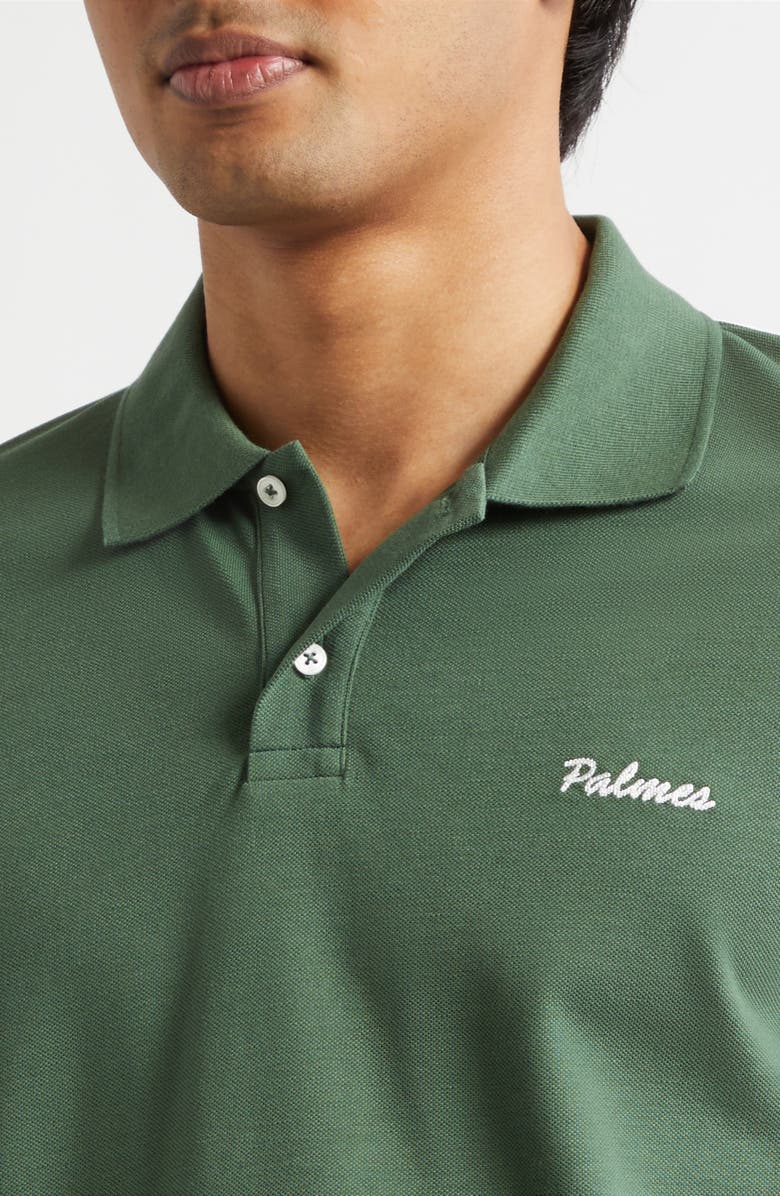 PALMES Logo Piqué Polo, Alternate, color, Dark Green