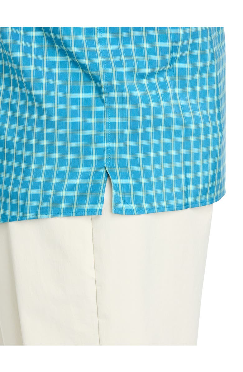 Harbor Bay by DXL Big & Tall Microfiber Plaid Sport Shirt V2, Alternate, color, Navy