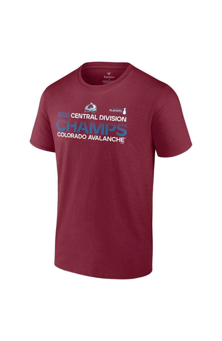 FANATICS Men's Fanatics Branded Burgundy Colorado Avalanche 2022 Central Division Champions T-Shirt, Alternate, color,