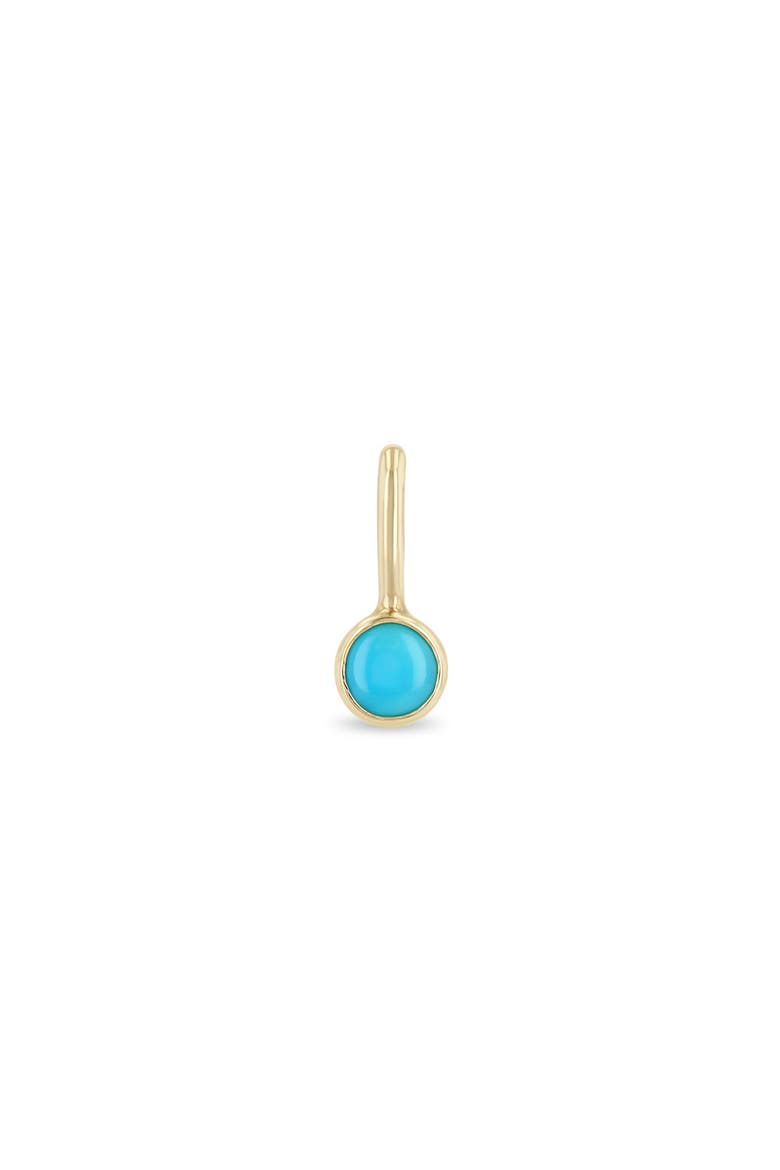 Bezel Set Turquoise Charm, Main, color, YELLOW GOLD
