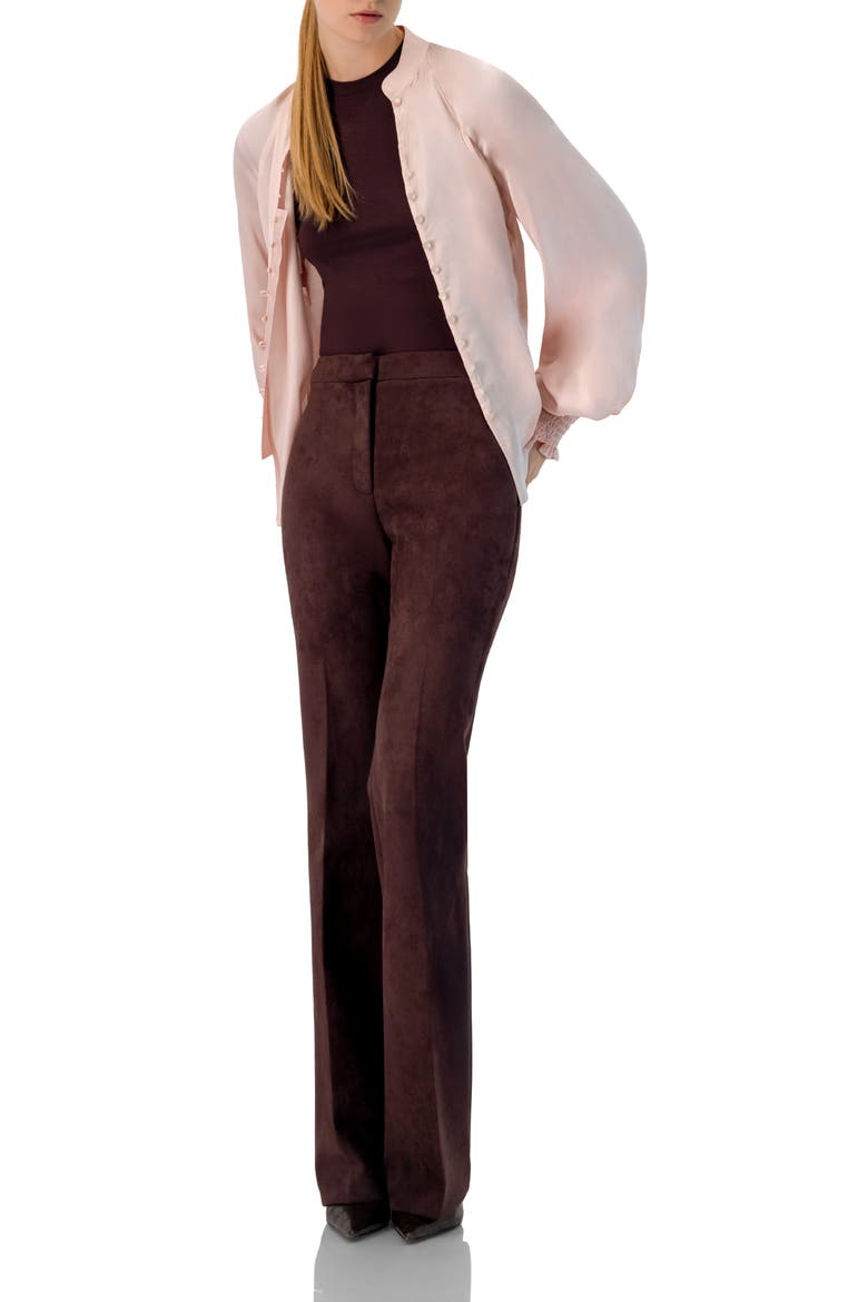 Straight Blouse with Mandarin Collar, Alternate, color, Dusty Pink