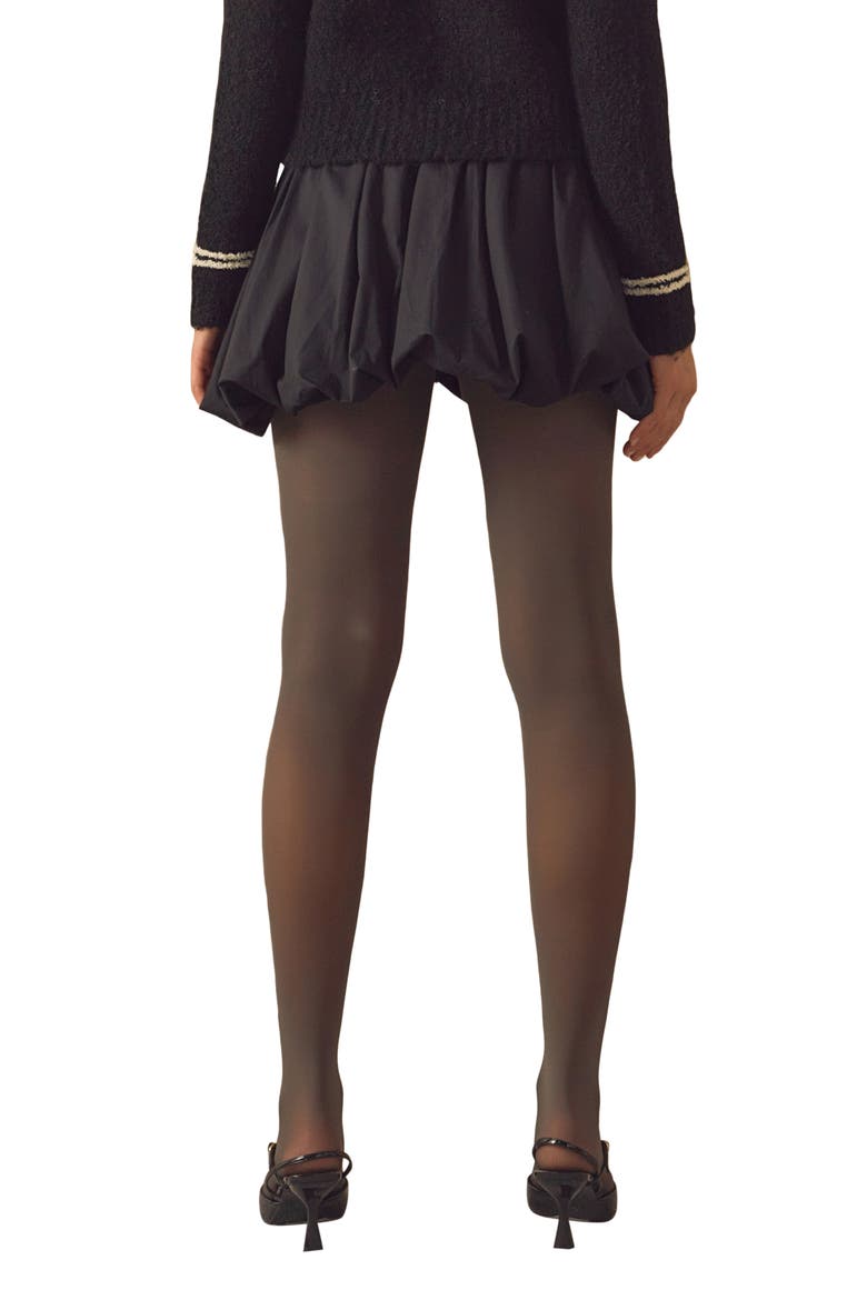 High Waist Bubble Miniskirt, Alternate, color, BLACK