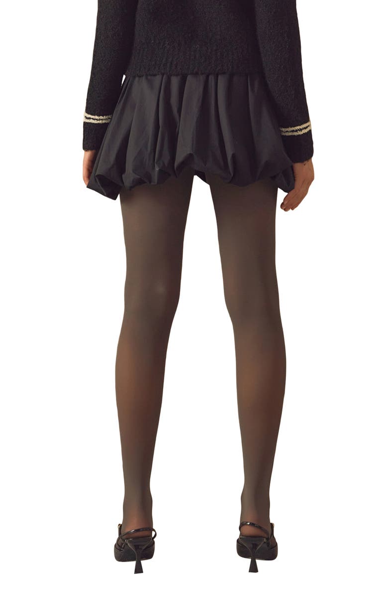 Endless Rose High Waist Bubble Miniskirt, Alternate, color, Black